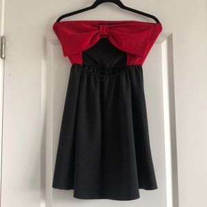 Boutique Red and Black Bow Dress